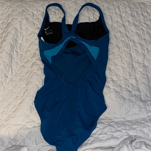 Nike Blue Racer Back One Piece Swimsuit - Picture 3 of 3